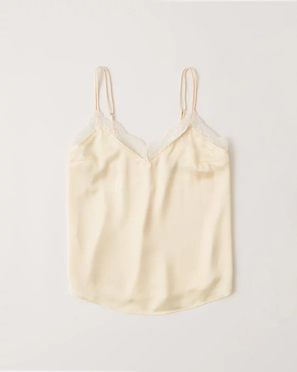 Women's Lace Trim Double Strap Cami | Women's Tops | Abercrombie.com | Abercrombie & Fitch (US)