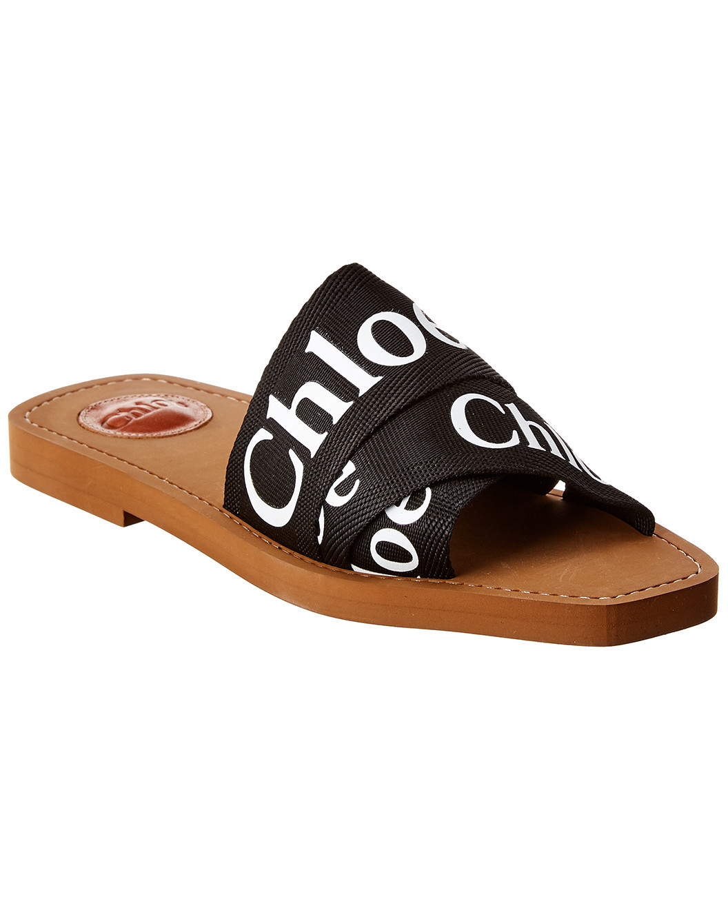 Chloé Woody Logo Canvas Slide | Ruelala