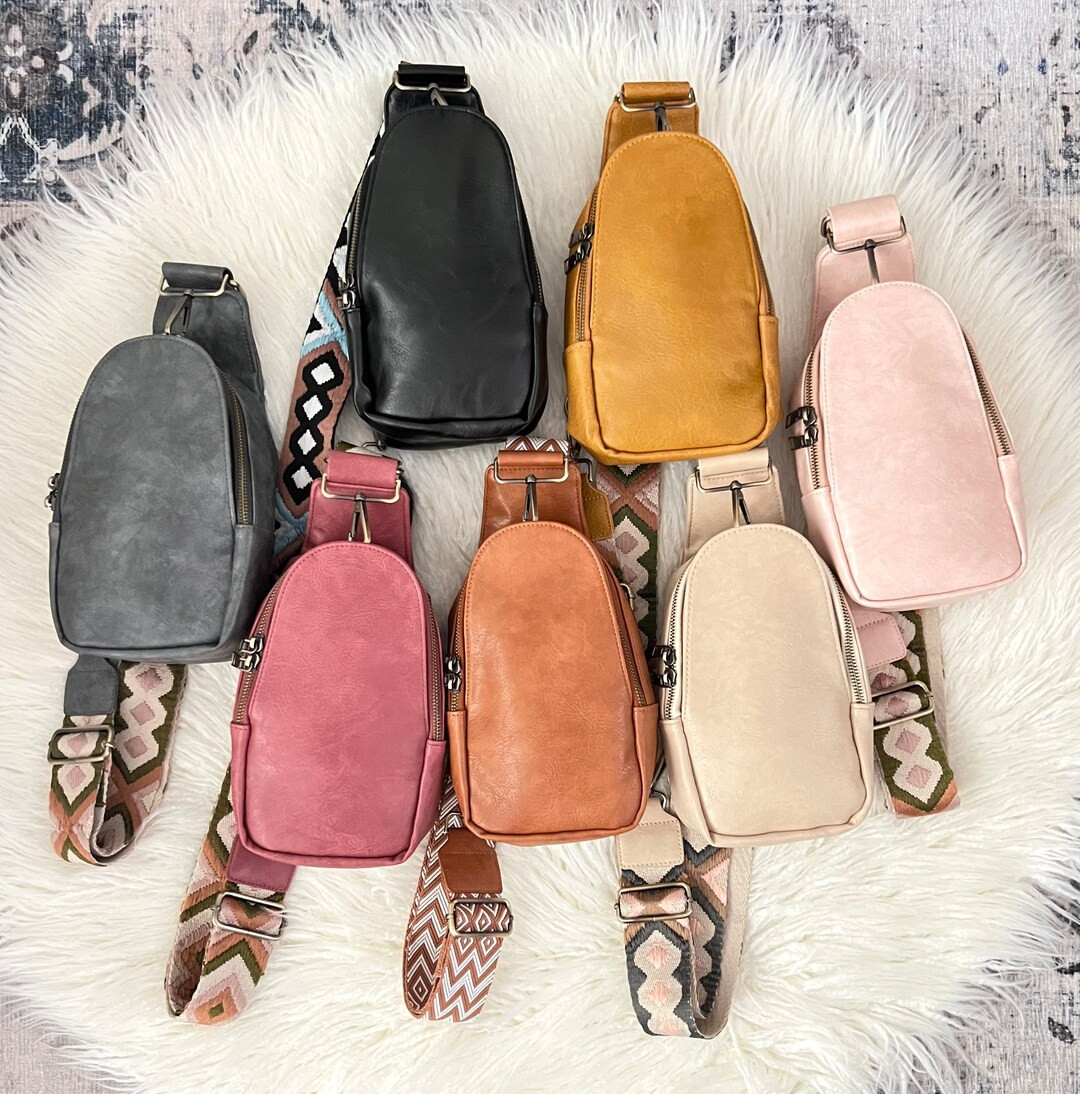 Sling Bag Women, Travel Purse Crossbody, Vegan Leather Bag, College Girl Gifts, Sling Purse  With... | Etsy (US)