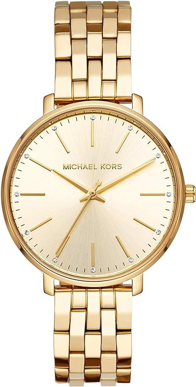 Michael Kors Women's Pyper Three-Hand Gold-Tone Stainless Steel Bracelet Watch (Model: MK3898) | Amazon (US)
