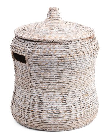 Small Lidded Rattan Storage Basket | Marshalls