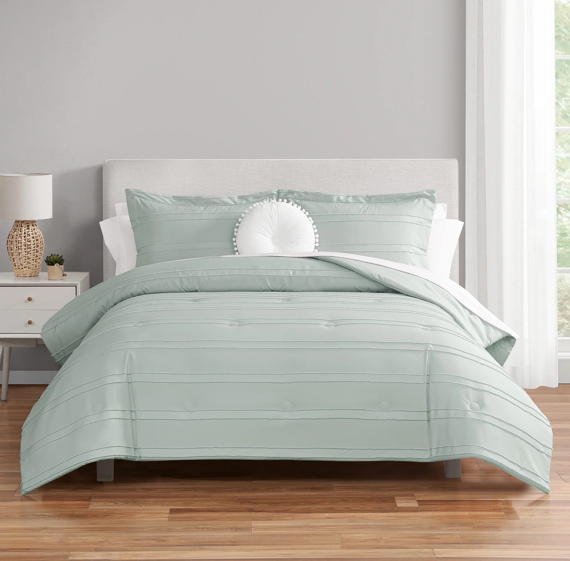Mainstays Mint 10 Piece Bed in a Bag Comforter Set with Sheets, King | Walmart (US)