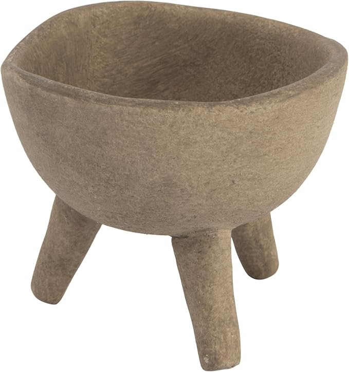 Creative Co-Op Boho Terracotta Footed Bowl with Organic Edge, Matte Taupe | Amazon (US)