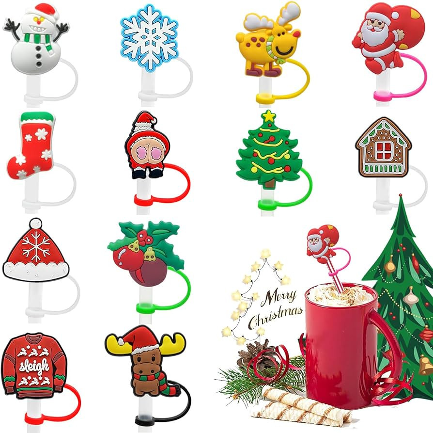 Amazon.com: 12 Pcs Christmas Straw Covers Cap for Stanley Cup 40 oz 30 oz Tumbler with Handle, 9-... | Amazon (US)