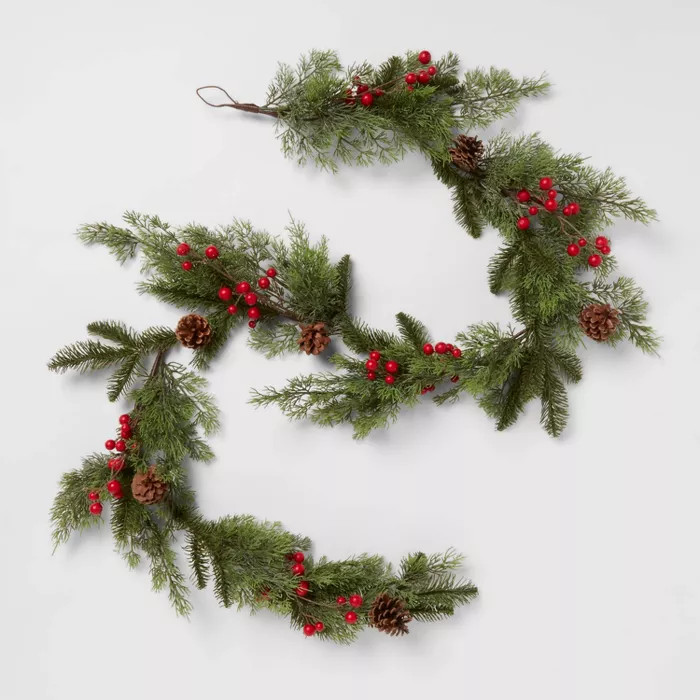 72" Cypress & Red Berry Garland - Threshold™ | Target