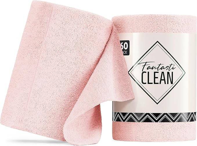 Fantasticlean Microfiber Cleaning Cloth Roll -60 Pack, Tear Away Paperless Towels, 8" x 8", Reusa... | Amazon (US)