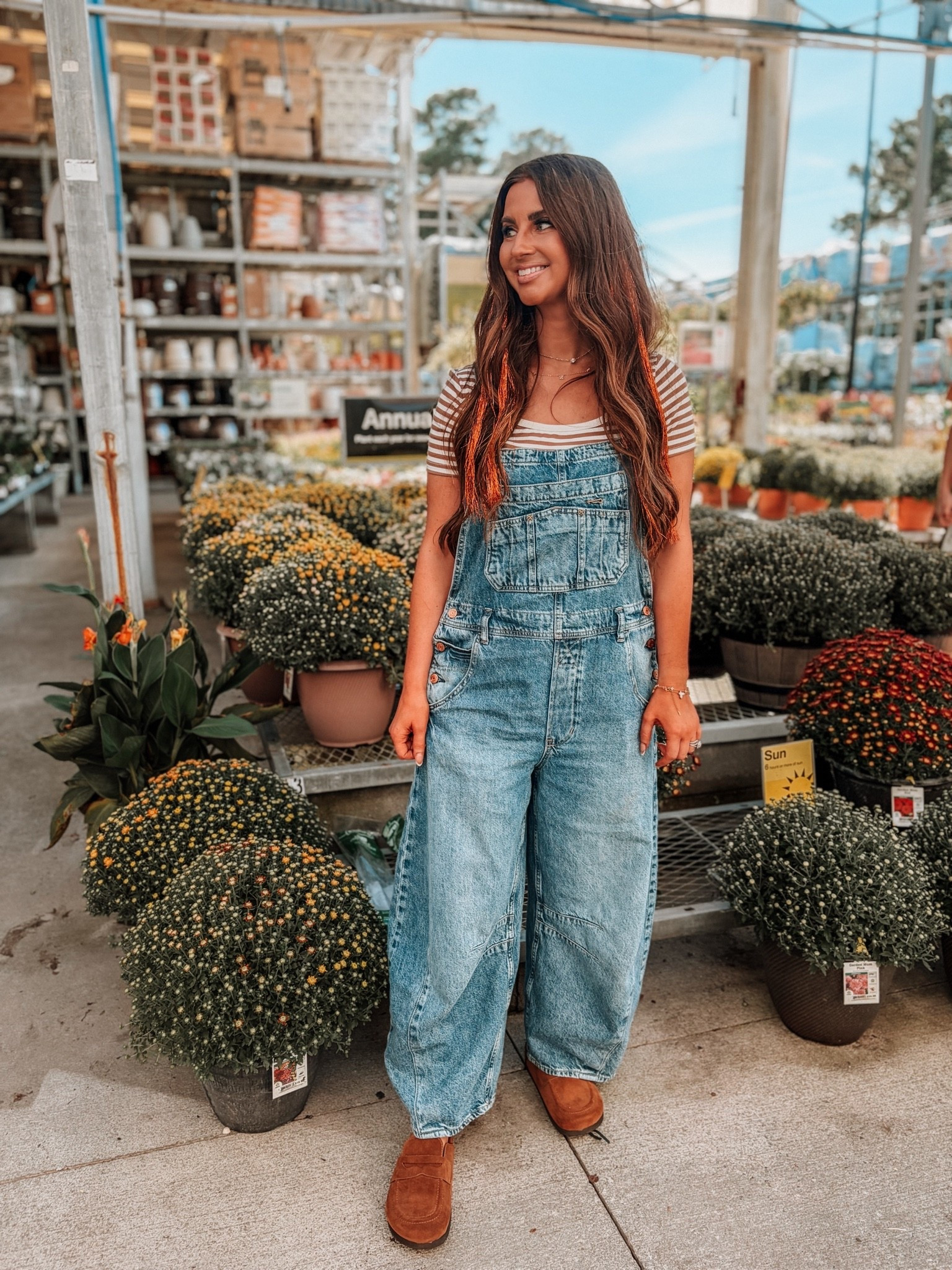 Fall denim overalls outfit- small in overalls-had to shrink in dryer, so size down one
Shirt size small