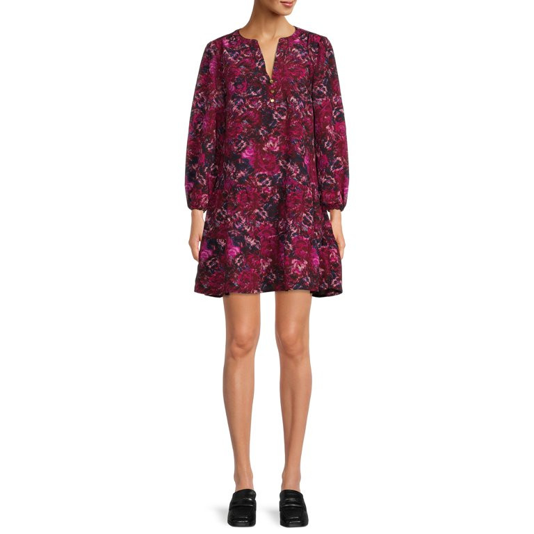 Time and Tru Women's Woven Tiered Dress - Walmart.com | Walmart (US)