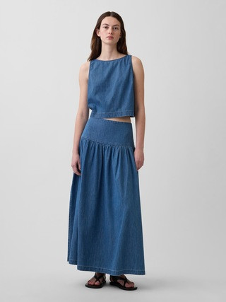 Denim Drop-Waist Maxi Skirt | Gap (US)