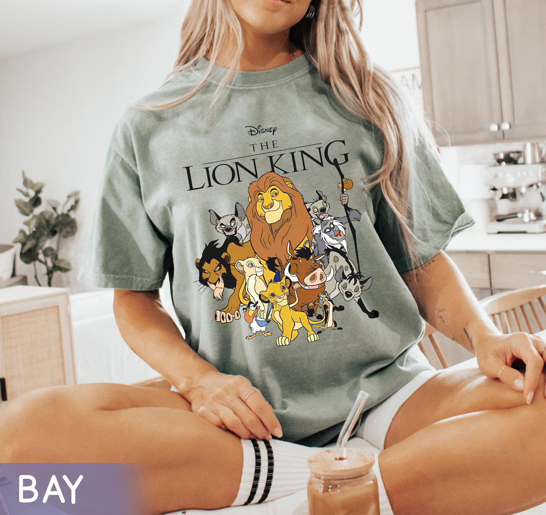 Retro the Lion King Group Characters Comfort Colors Shirt, Mufasa Simba Timon Pumbaa, Family Matc... | Etsy (US)