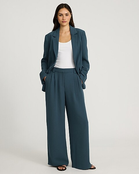 Signature Crepe Two Button Relaxed Blazer | Express