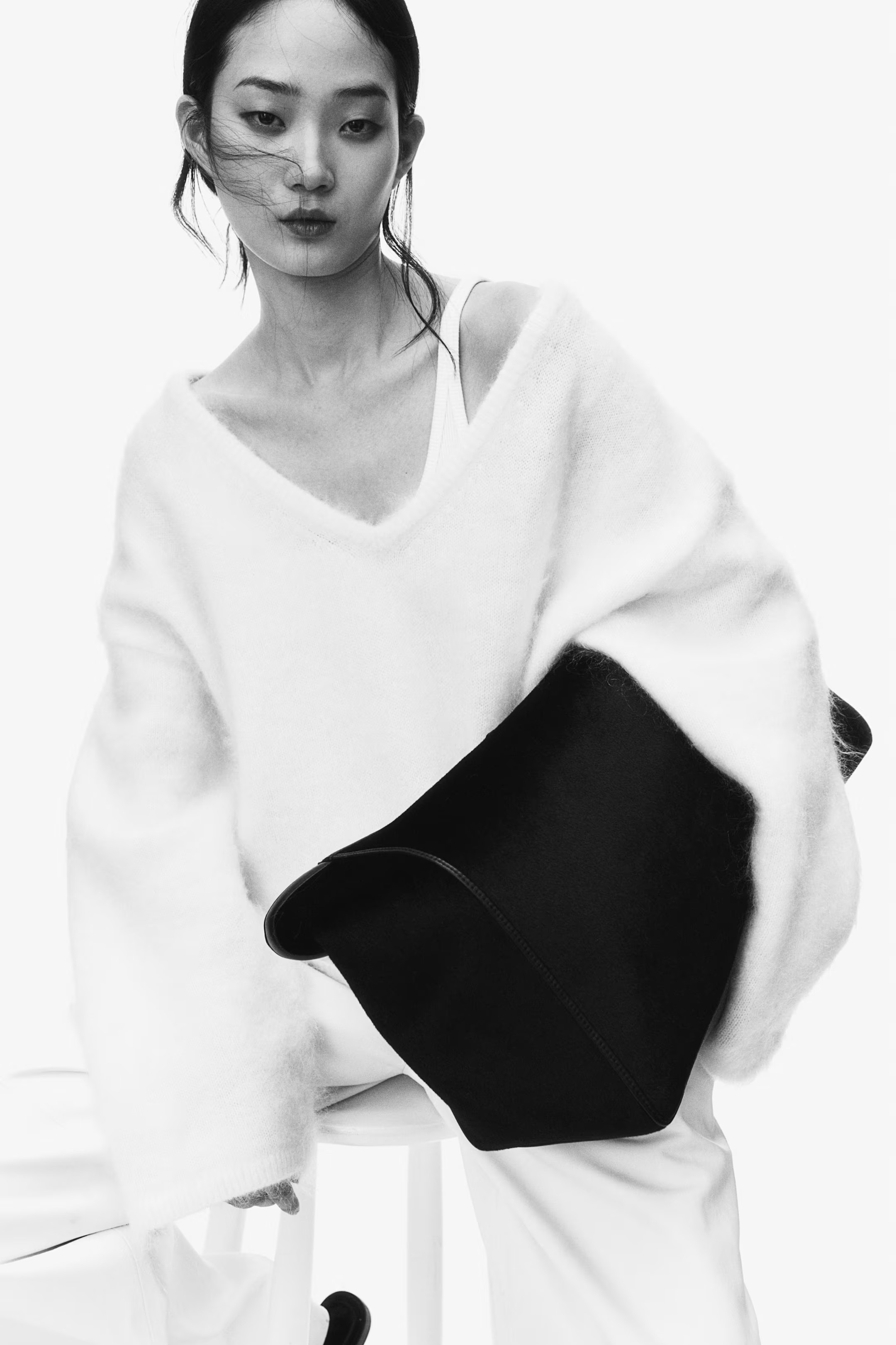 Oversized mohair-blend jumper - White - Ladies | H&M GB | H&M (UK, MY, IN, SG, PH, TW, HK)