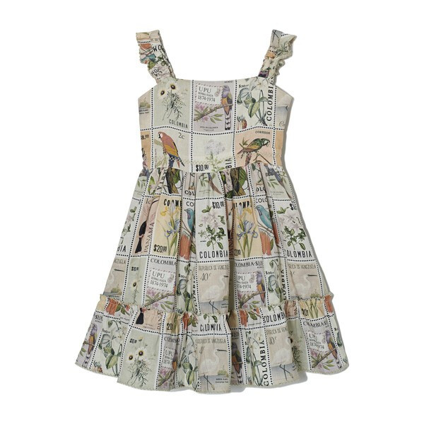 *Exclusive* Girls Herbarium Dress, Postage Stamp | Maisonette