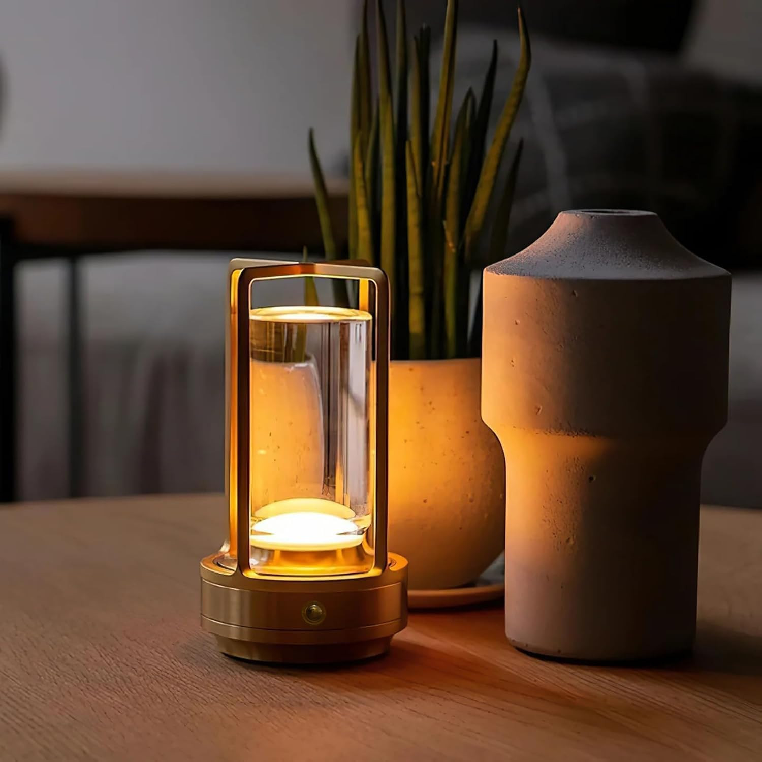 Portable Metal Cordless Table Lamp, Wireless Lamp, Rechargeable Battery Powered Portable LED Desk... | Amazon (US)