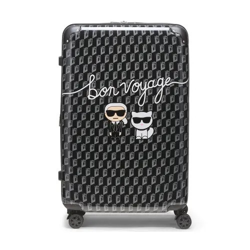 KARL LAGERFELD Bon Voyage Upright Suitcase in Black/grey at Nordstrom, Size Medium | Nordstrom