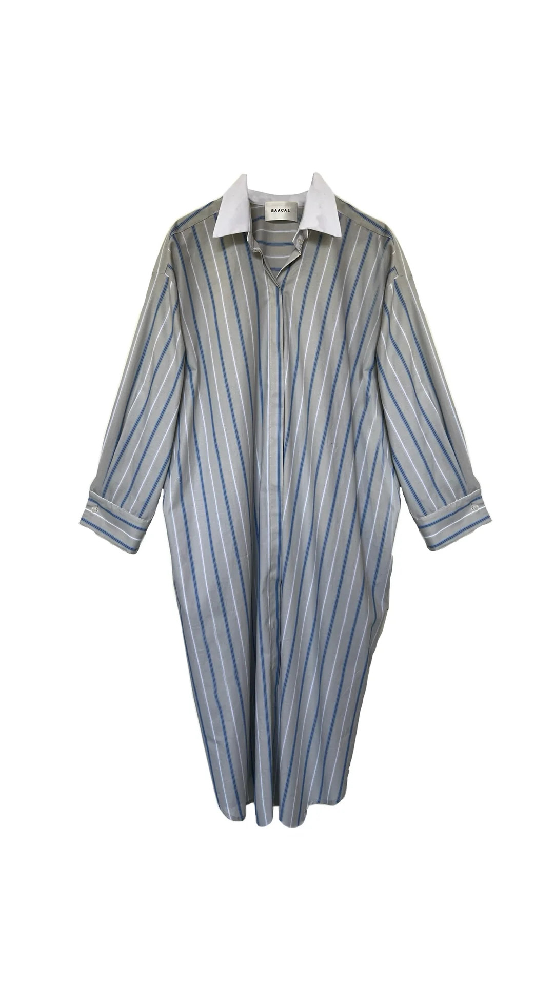 Mia Oversized Shirt Dress- Multi Stripe | BAACAL Limited, LLC
