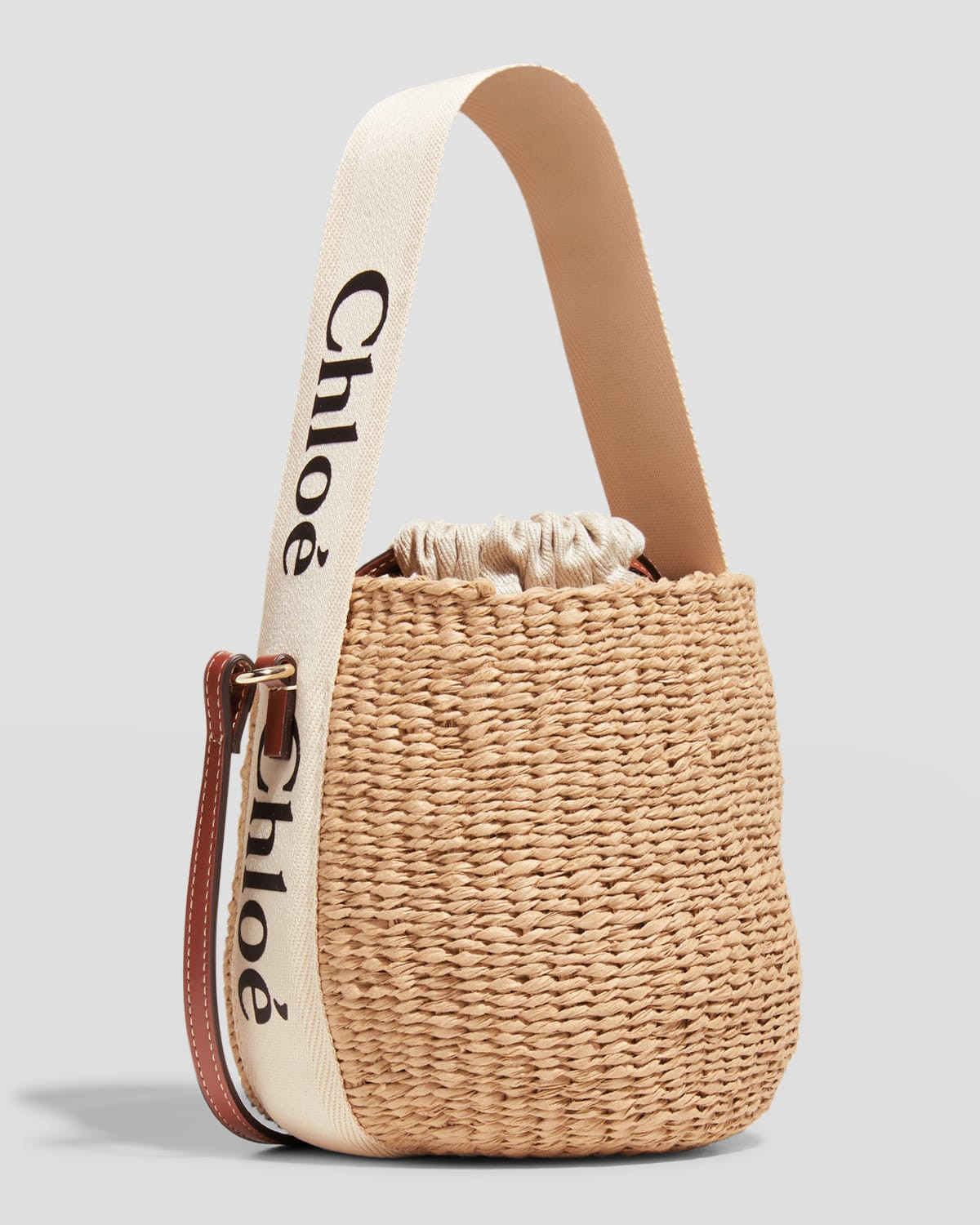 Woody Small Mifuko Basket Bag in Fair Trade Paper Embellished with Linen | Neiman Marcus