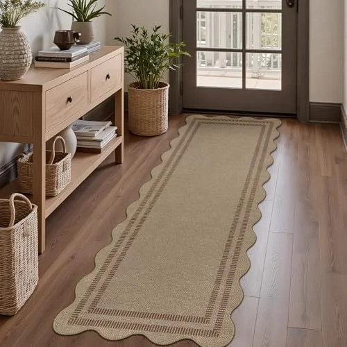 Modern Easy Jute Rug, 2x6 Kitchen Runner Washable Rug Runners for Hallways Farmhouse Carpet, Non ... | Walmart (US)