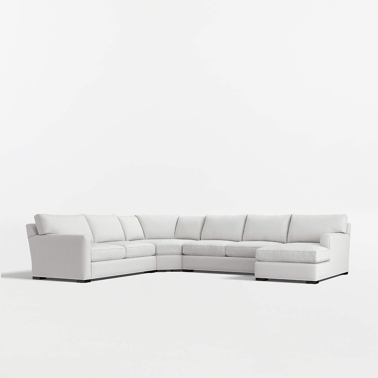 Axis 4-Piece L-Shaped Sectional Sofa with Chaise Lounge + Reviews | Crate & Barrel | Crate & Barrel