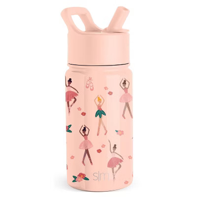Simple Modern 14oz Stainless Steel Ballerina Summit Kids Water Bottle with Straw Pink: Dishwasher... | Target