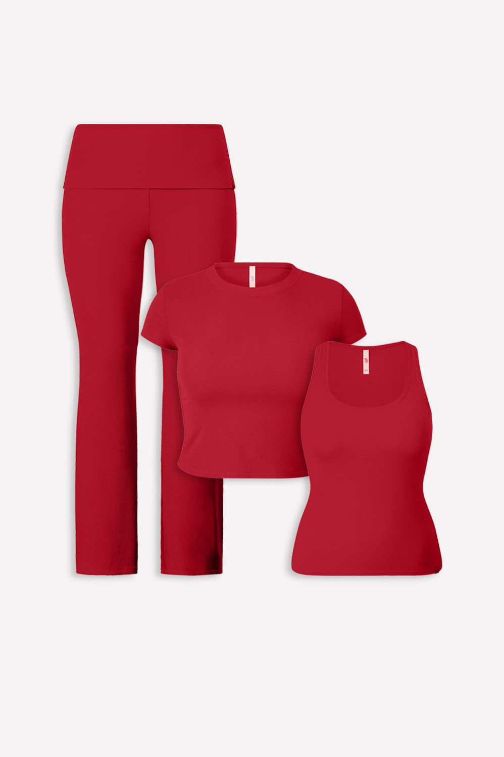 Soft Rib Tank, Tee, and Foldover Pant 3-Piece Bundle | Fabletics