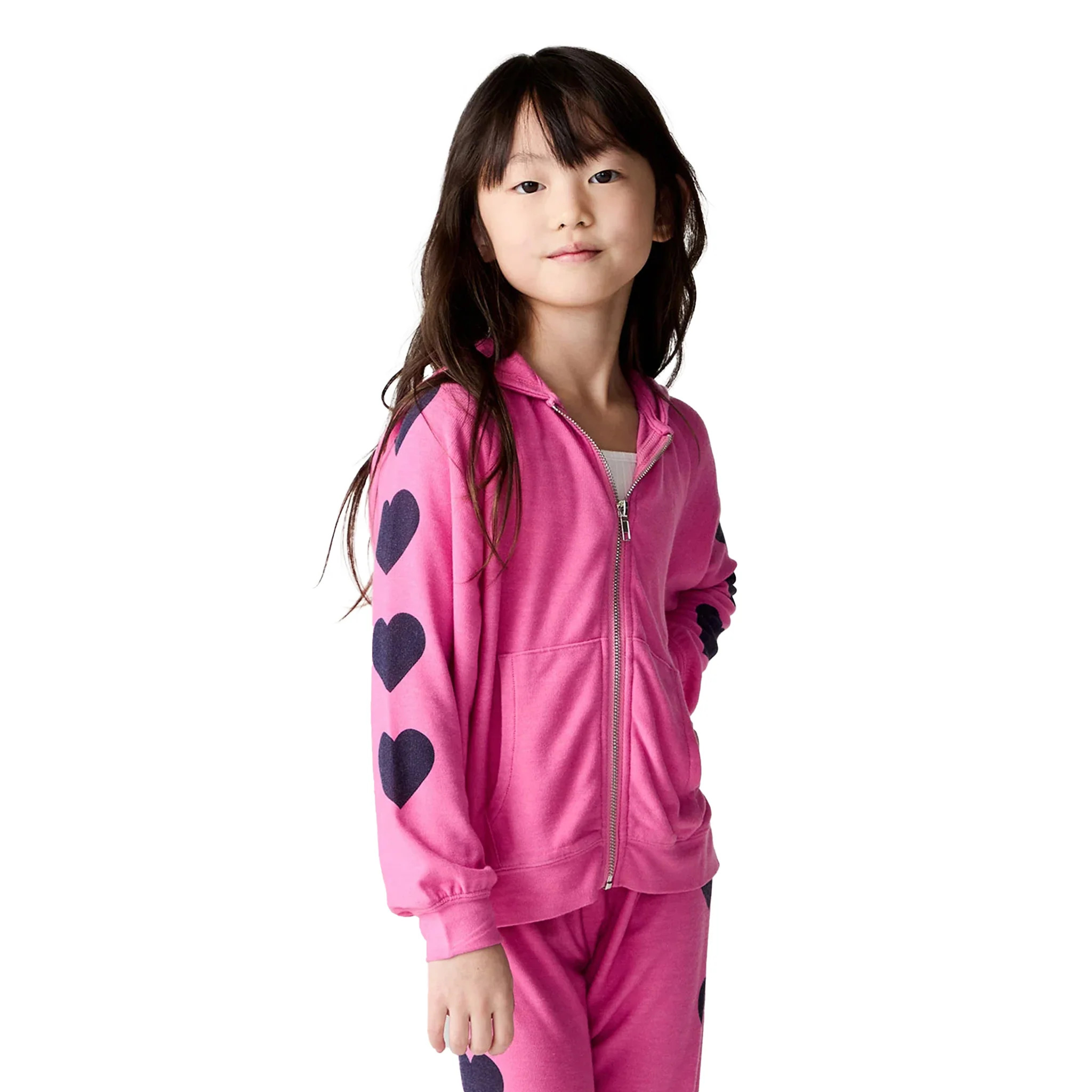 Navy Hearts Zip Hoodie | Denny's
