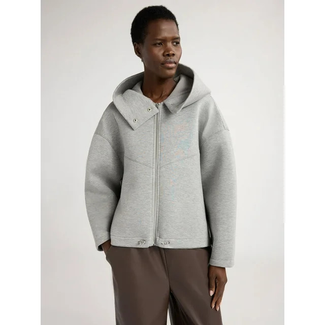Scoop Women’s Scuba Knit Hooded Jacket, Sizes XS-XXL | Walmart (US)