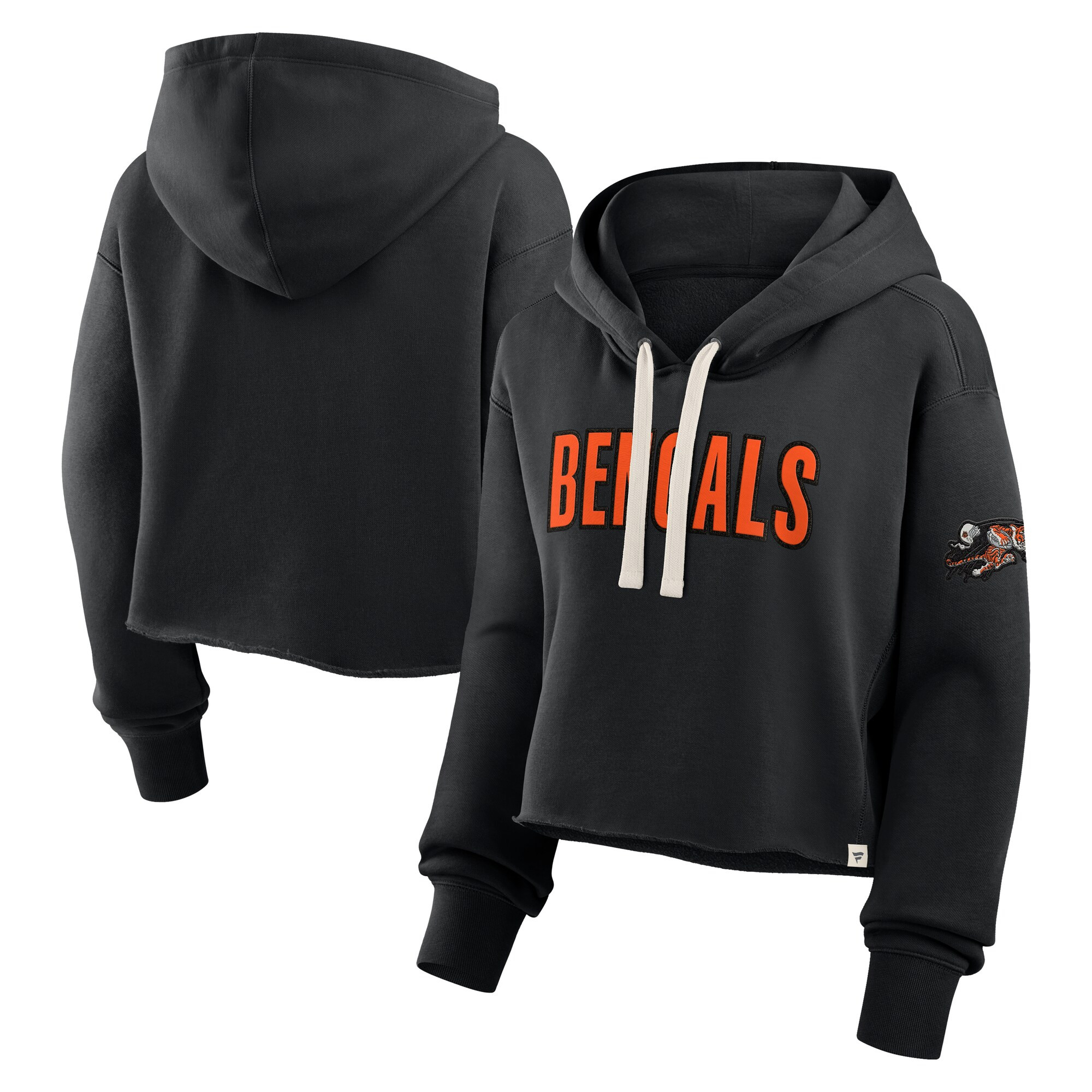 Cincinnati Bengals Fanatics Women's Oversized Hometown Heritage Cropped Hoodie - Black | Fanatics