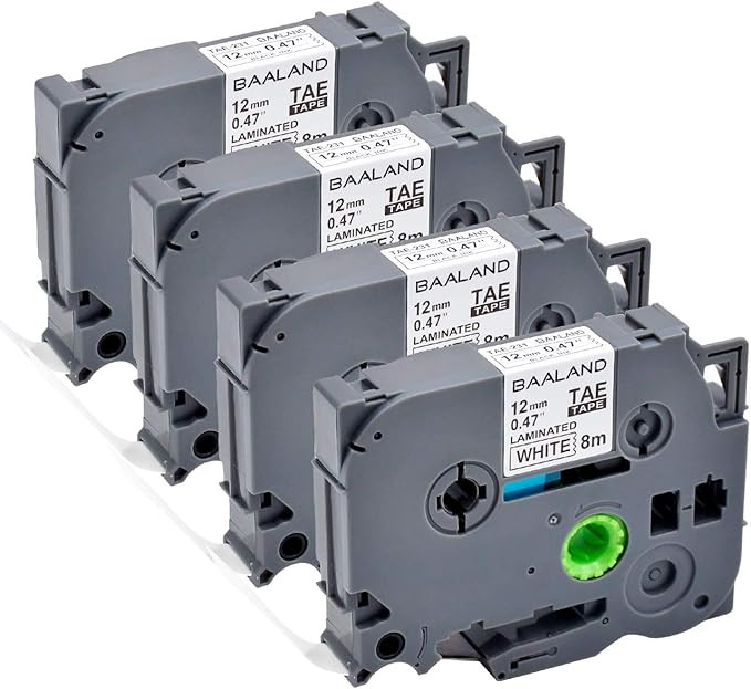 Label Maker Tape Refills 4-Pack Ptouch TZe 231, BAALAND Tz Tape Replacement for Brother P Touch P... | Amazon (US)