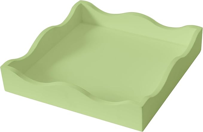 Wooden Scallop Serving Tray - for Coffee Table, Breakfast, Dinner Kitchen Living Room Bedroom, an... | Amazon (US)