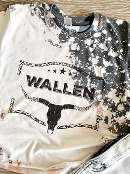 Wallen Shirt Women Western Cattle Skull Leopard Graphic Tee Tops Vintage Rodeo Country Music Blea... | Amazon (US)