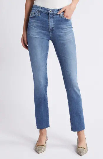 Mari Raw Hem Slim Straight Leg Jeans | Nordstrom