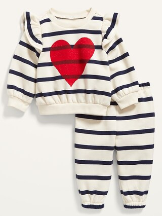 Ruffle-Trim Fleece Sweatshirt and Leggings Set for Baby | Old Navy (US)