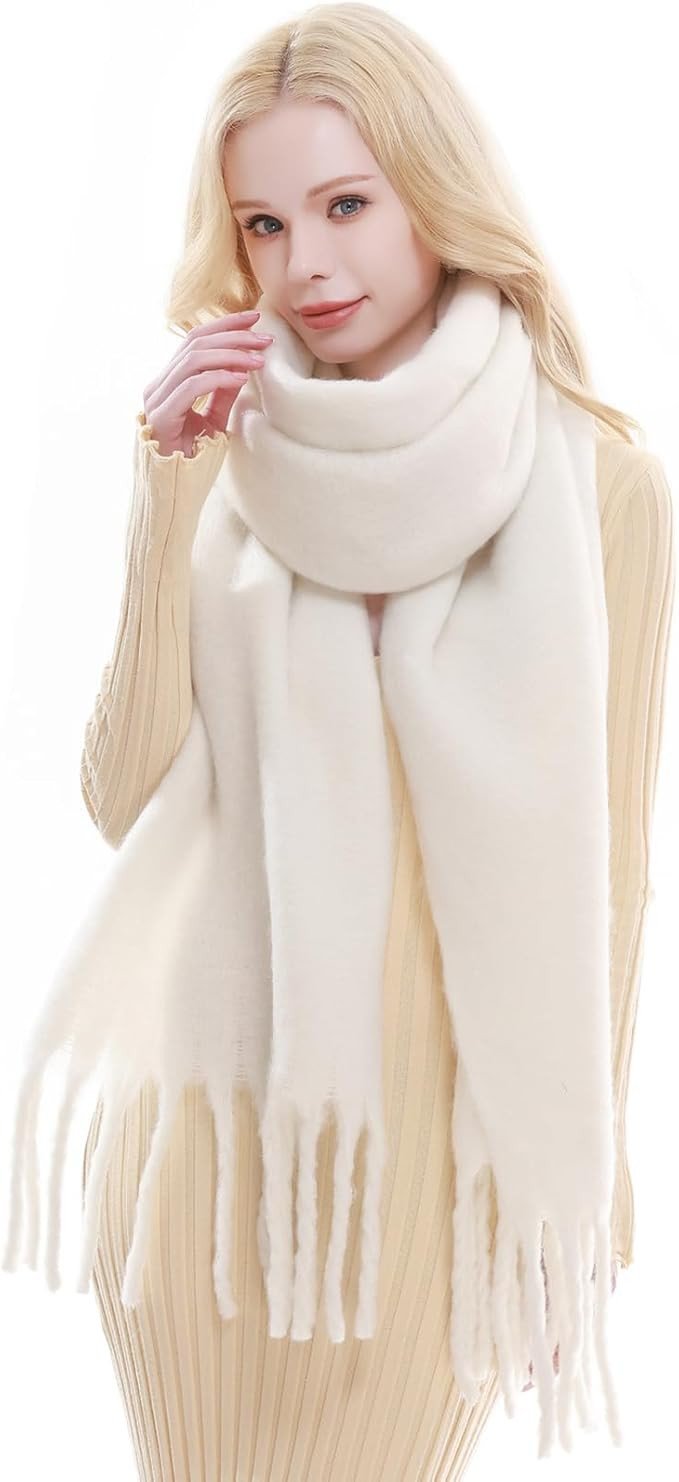 RIIQIICHY Chunky Scarf for Women Winter Warm Thick Scarves Oversized Blanket Scarf | Amazon (US)