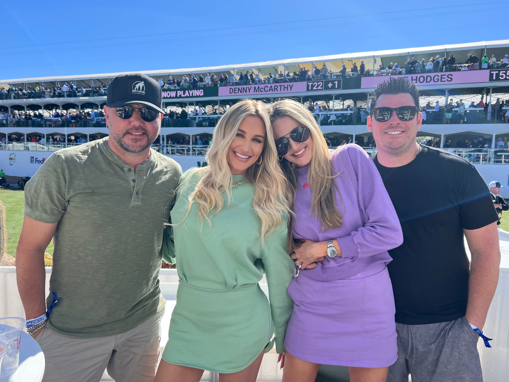 Waste Management Open Outfit Day 2! Green sweatshirt dress! 

dress l comfy dress l spring outfit l golf outfit l green dress l sweatshirt dress