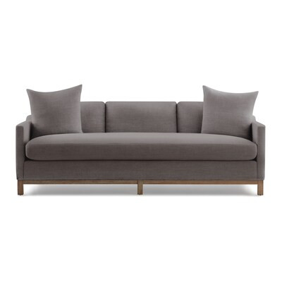 New Heights Modern Gray Charcoal Linen Sofa | Lowe's