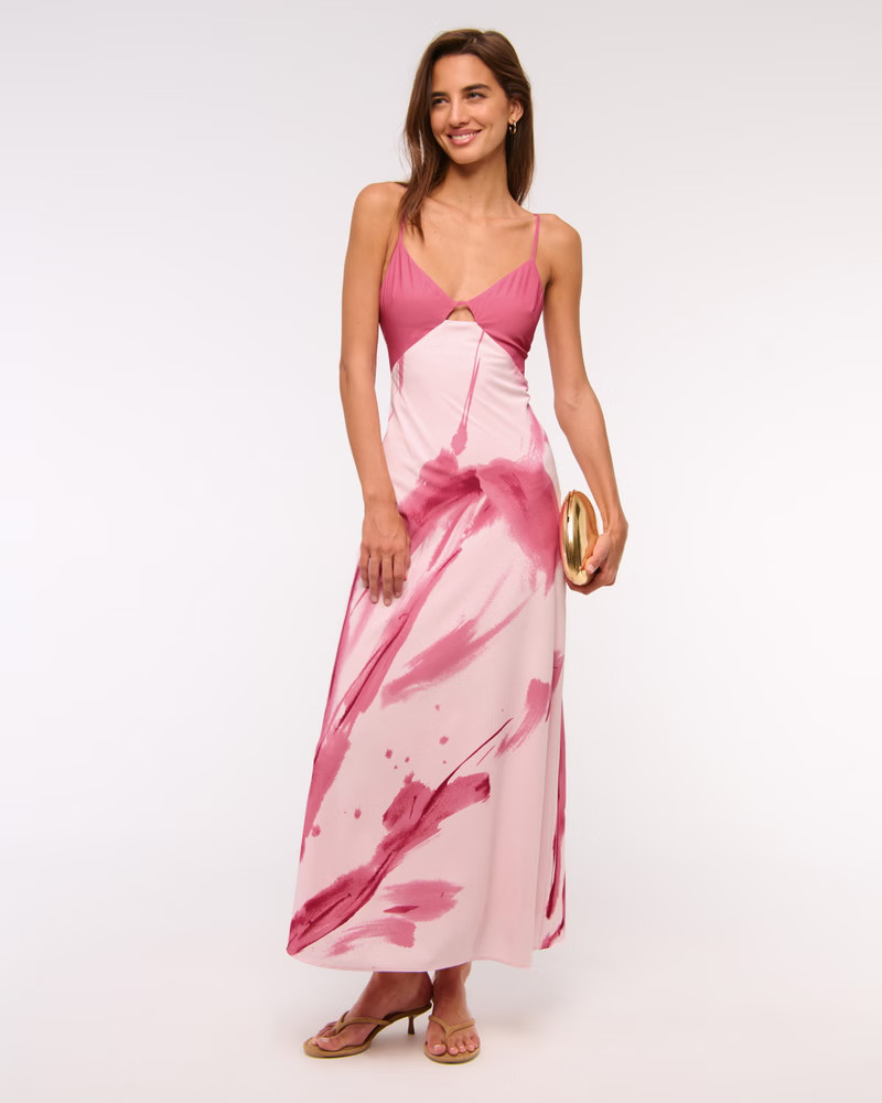 The A&F Julia Slip Cutout Maxi Dress | Abercrombie & Fitch (US)