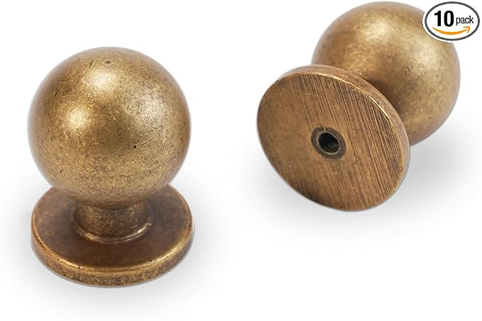 10 Pack Antique Brass Kitchen Cabinet Knobs Vintage Drawer Knobs Aged Bronze Kitchen Cabinet Hard... | Amazon (US)