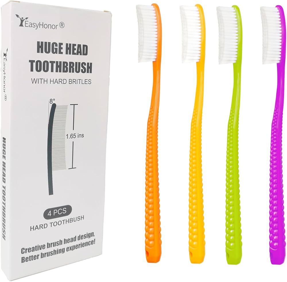 EasyHonor Huge Head Toothbrush, Big Toothbrush, Giant Head Toothbrush, Hard & Firm Toothbrush bri... | Amazon (US)