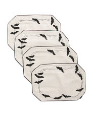 Set Of 4 Embroidered Bats On Border Placemats | Marshalls