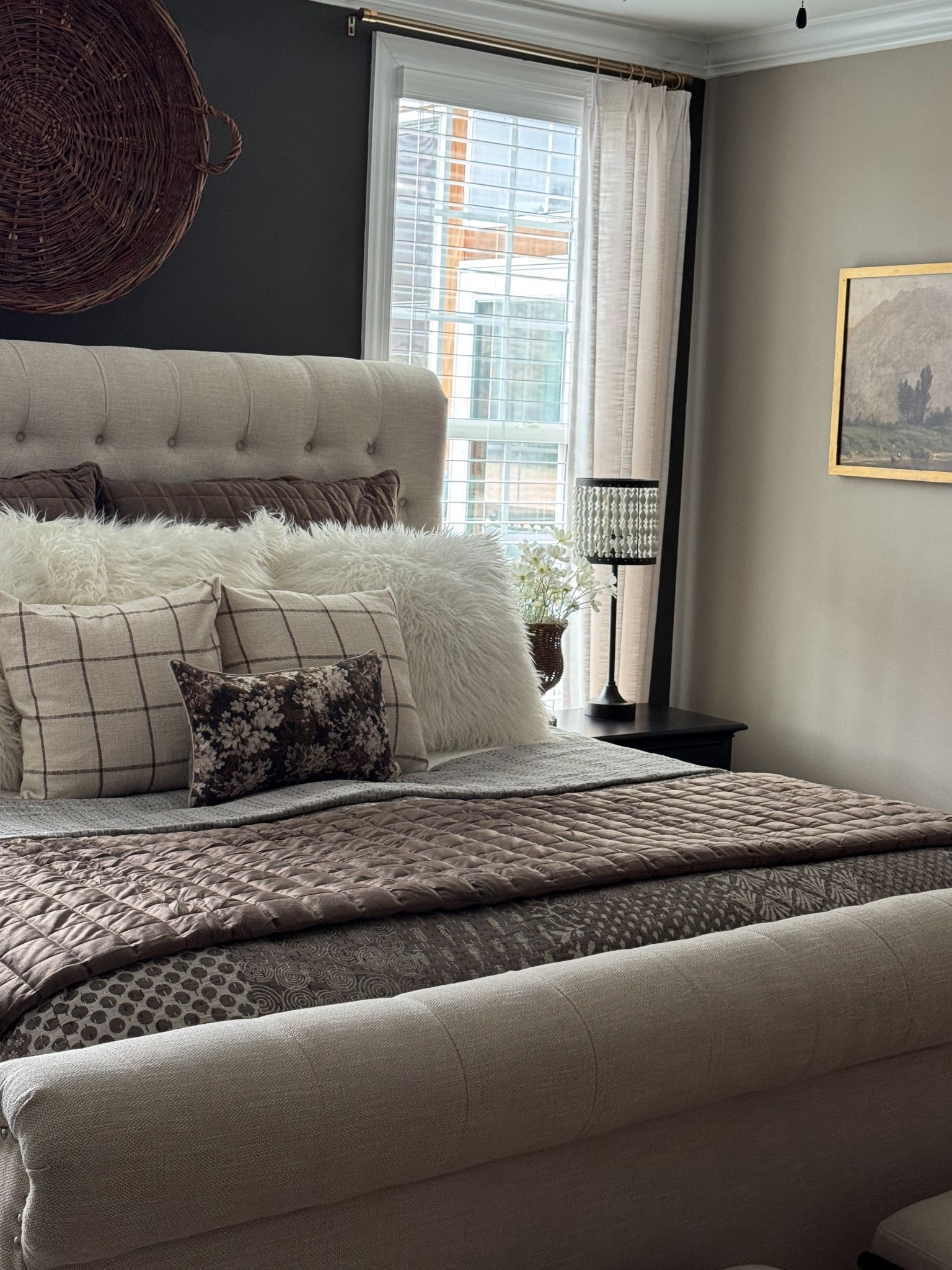 Cozy Primary Bedroom

My mocha brown quilt is so soft and cozy. It comes with pillow shams too. Loving the warm moody vibe it gives my bedroom🤎 I have a 10% off discount code: QUILT001

Velvet quilt and shams, faux fur euro pillows, throw pillow covers, pillow inserts, floral lumbar pillow, duvet cover, duvet insert, Kantha quilt, area rug, vintage paprika drying basket, ottomans, nightstands, upholstered sleigh bed, woven tray, curtain rod, curtain ring

#LTKHome #LTKSeasonal #LTKstorytime