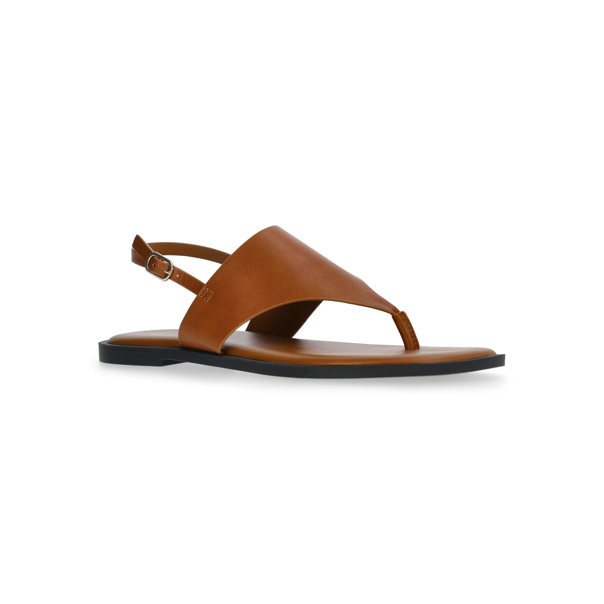 Time and Tru Women's Hooded Faux Leather Thong Sandals | Walmart (US)
