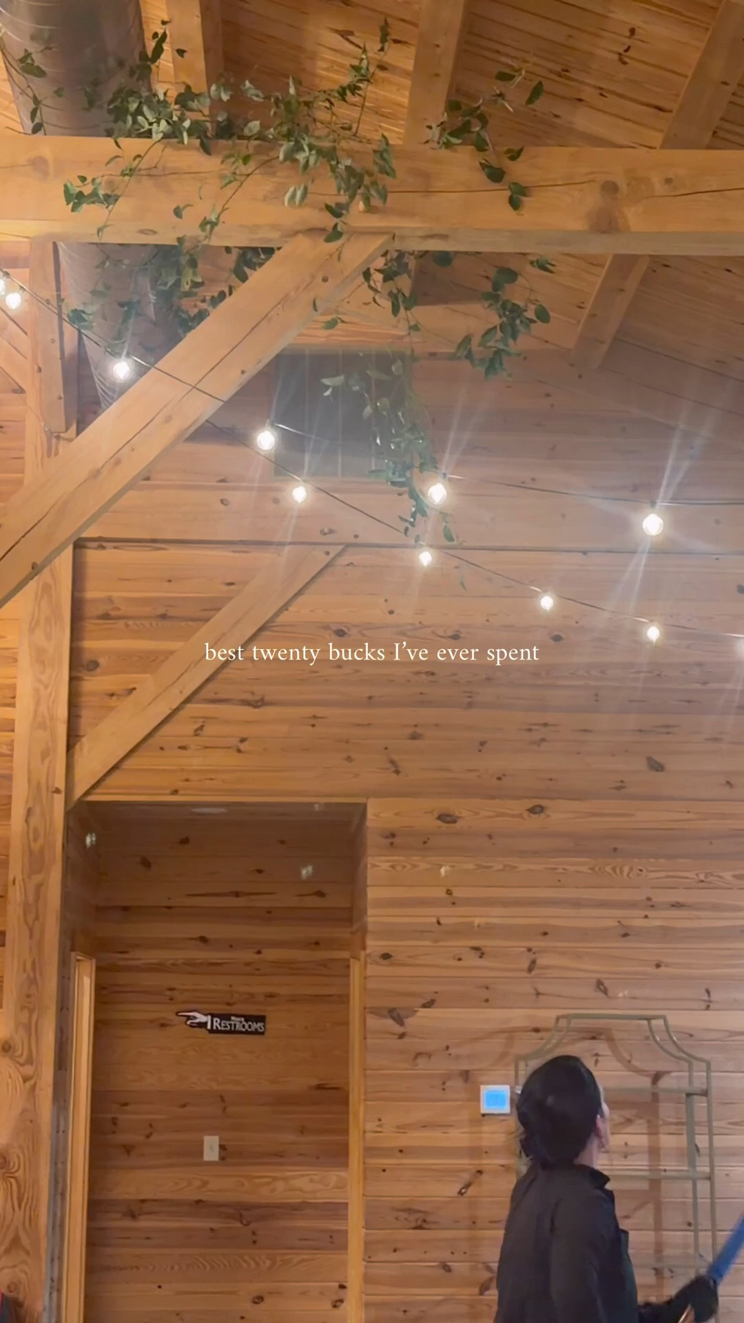 Easy removal of foliage in rafters at a wedding reception