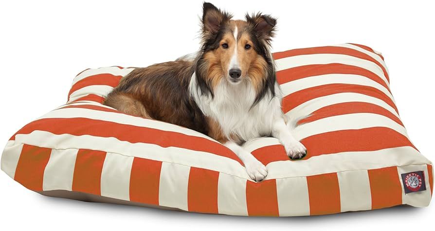Majestic Pet Vertical Stripe Rectangle Dog Bed, Burnt Orange, Large | Amazon (US)