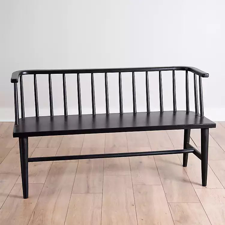 Black Emory Wooden Bench | Kirkland's Home