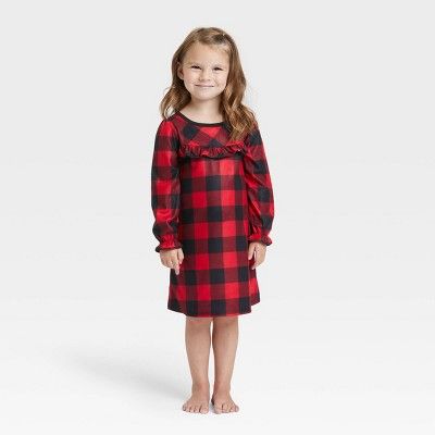 Toddler Holiday Buffalo Check Flannel Matching Family Pajama NightGown - Wondershop™ Red | Target