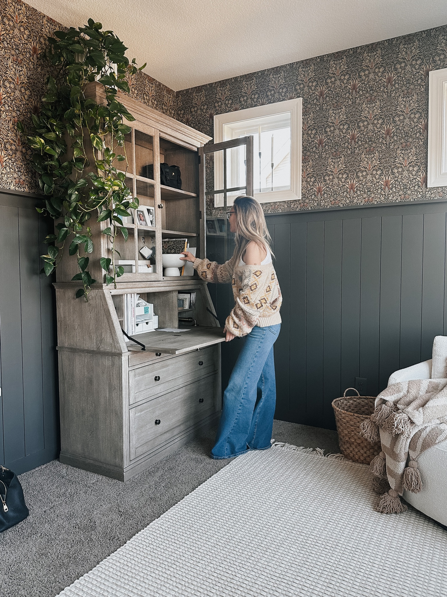 Having a beautiful & functional space was top priority on my “needs” for my office revamp. My two-piece storage and desk station from Pottery Barn is both of these! It holds all of my paint, fabric, and flooring samples in the glass storage doors, and hides all of my “not so pretty” files in the drawers below. If I need to use the desk portion, I just bring my chair and laptop over to work instantly as well! 



#LTKFind #LTKstyletip #LTKhome