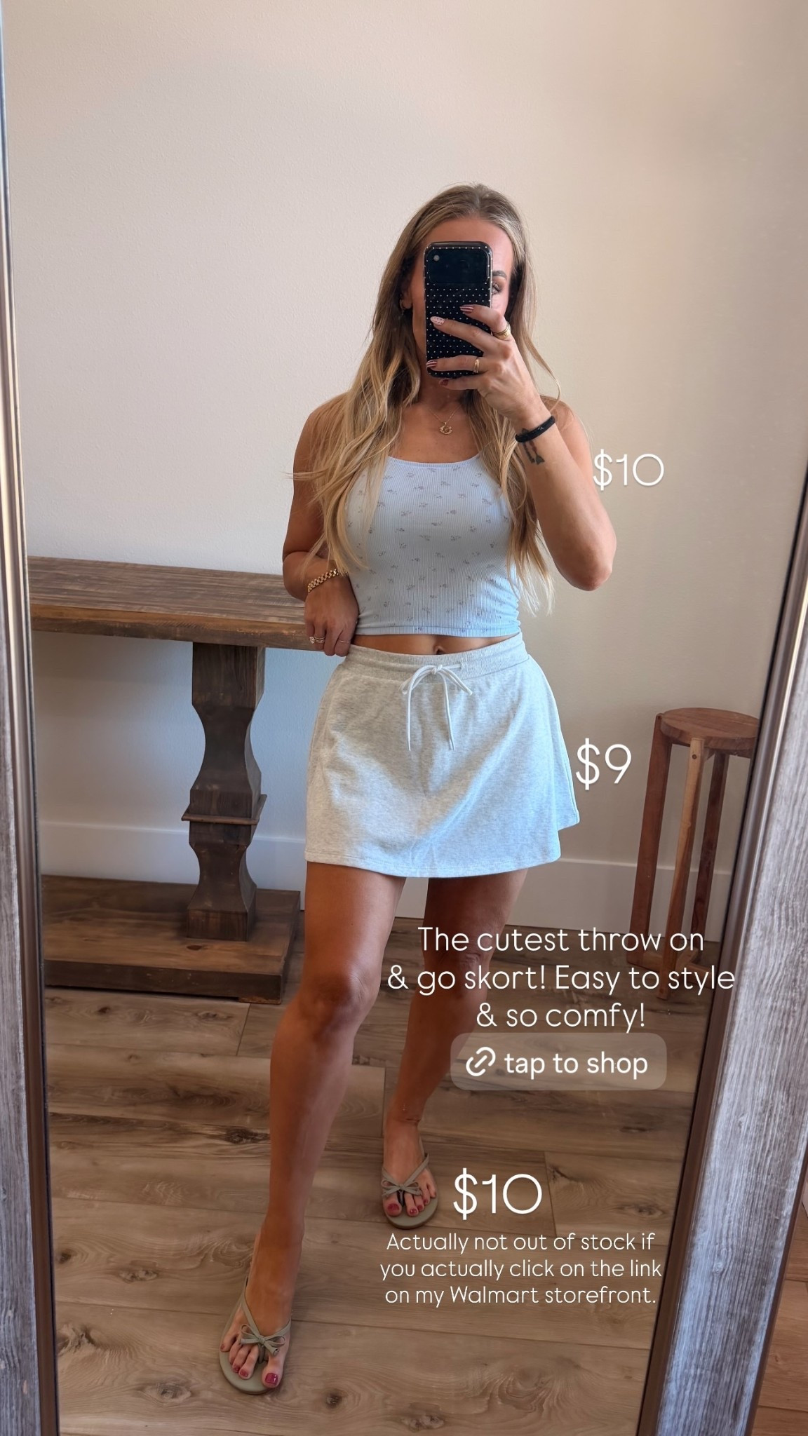 The cutest throw on
& go skort! Easy to style
& so comfy! $9 $10 $10 Actually not out of stock if you actually click on the link on my Walmart storefront.