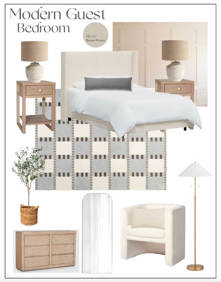 Modern Neutral Guest Room. Paint color and accent wall inspo shown. Dresser is from City Furniture Caldwell collection. 

#LTKGiftGuide #LTKhome