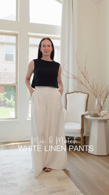 STATEMENT Pants | Linen, wide leg, sliming on waist, pockets and versatile! The high waist and tab detail pair perfectly with a crop top. 

Comment SHOP for links to this Summer wardrobe staple✨

White pants
Linen
Summer outfits
Banana Republic
Target finds

#LTKSeasonal #LTKtravel